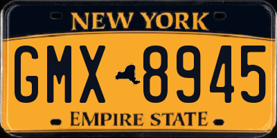 NY license plate GMX8945