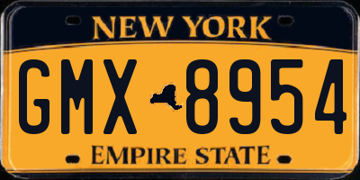 NY license plate GMX8954
