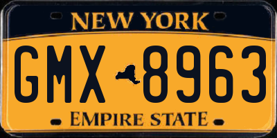 NY license plate GMX8963