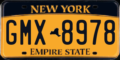 NY license plate GMX8978