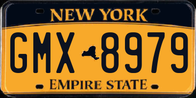 NY license plate GMX8979