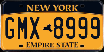 NY license plate GMX8999