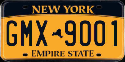 NY license plate GMX9001