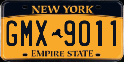 NY license plate GMX9011