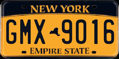 NY license plate GMX9016