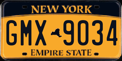 NY license plate GMX9034