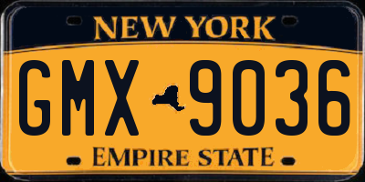 NY license plate GMX9036