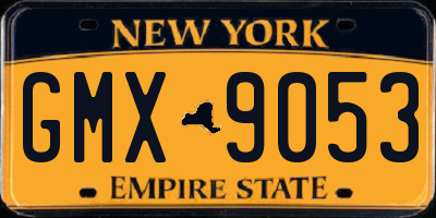 NY license plate GMX9053