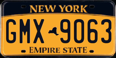 NY license plate GMX9063