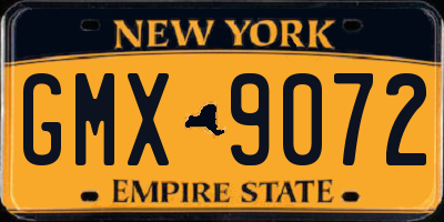 NY license plate GMX9072