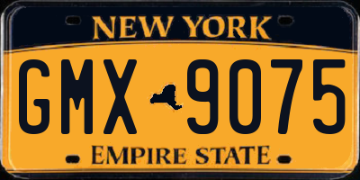 NY license plate GMX9075