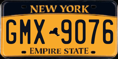 NY license plate GMX9076