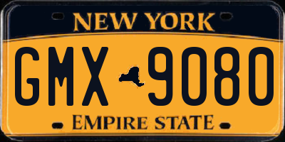 NY license plate GMX9080