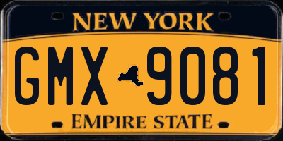 NY license plate GMX9081