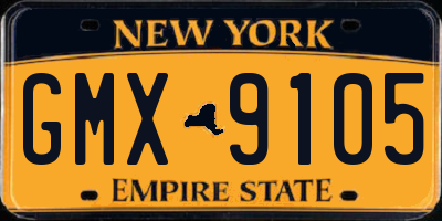 NY license plate GMX9105