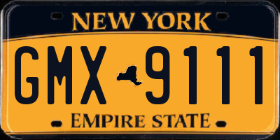 NY license plate GMX9111