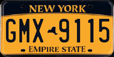 NY license plate GMX9115