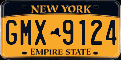 NY license plate GMX9124