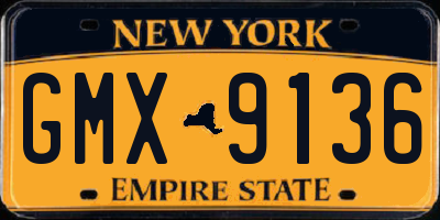 NY license plate GMX9136