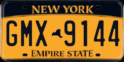 NY license plate GMX9144