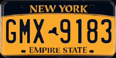 NY license plate GMX9183