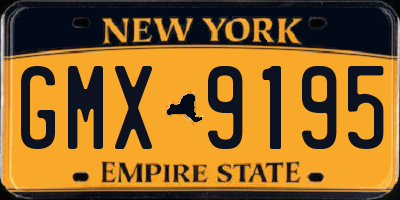 NY license plate GMX9195