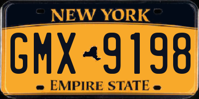 NY license plate GMX9198
