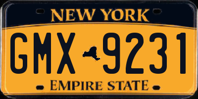 NY license plate GMX9231