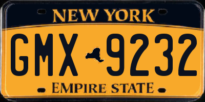 NY license plate GMX9232