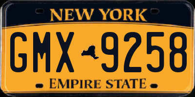 NY license plate GMX9258