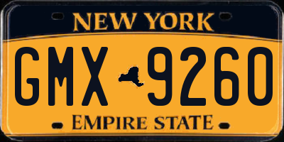 NY license plate GMX9260