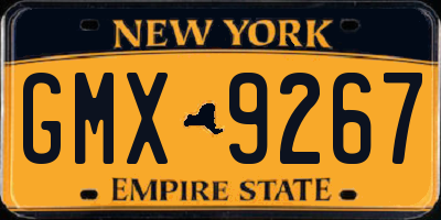 NY license plate GMX9267
