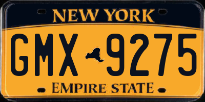 NY license plate GMX9275