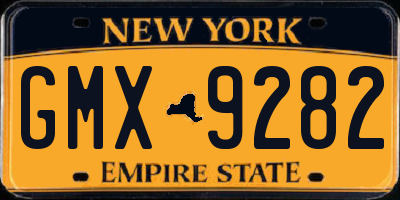 NY license plate GMX9282