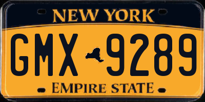NY license plate GMX9289