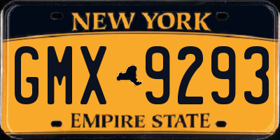 NY license plate GMX9293