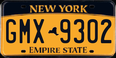 NY license plate GMX9302