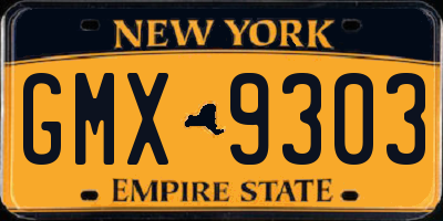 NY license plate GMX9303