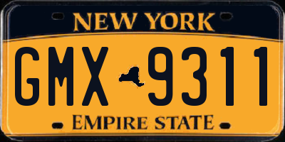 NY license plate GMX9311