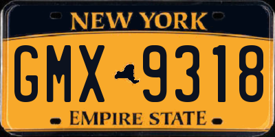 NY license plate GMX9318