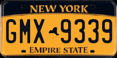 NY license plate GMX9339