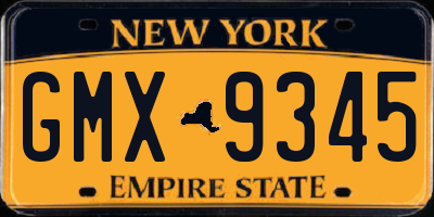 NY license plate GMX9345