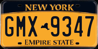 NY license plate GMX9347