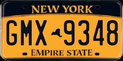 NY license plate GMX9348