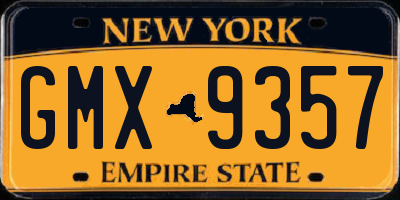 NY license plate GMX9357