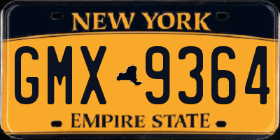 NY license plate GMX9364