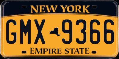 NY license plate GMX9366