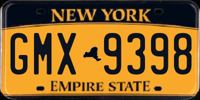 NY license plate GMX9398