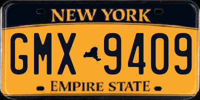 NY license plate GMX9409