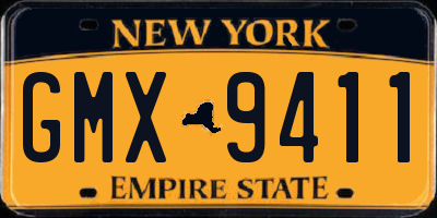 NY license plate GMX9411